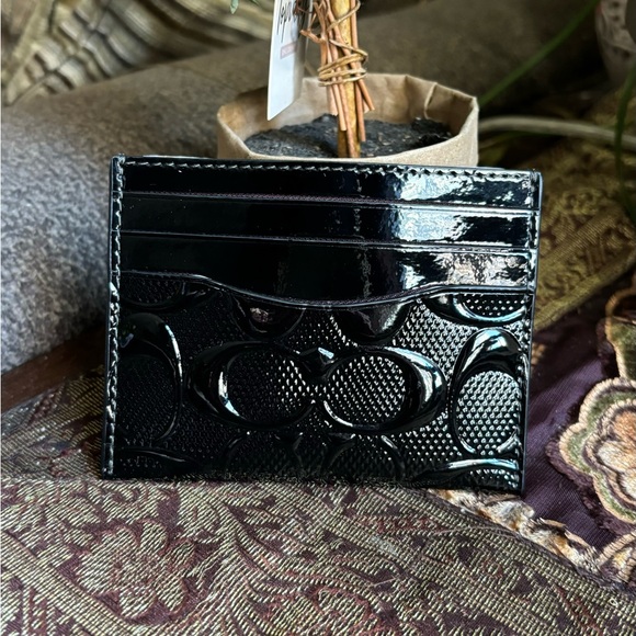 Authentic COACH signature patent leather Slim Id Card Case Wallet - Picture 5 of 8